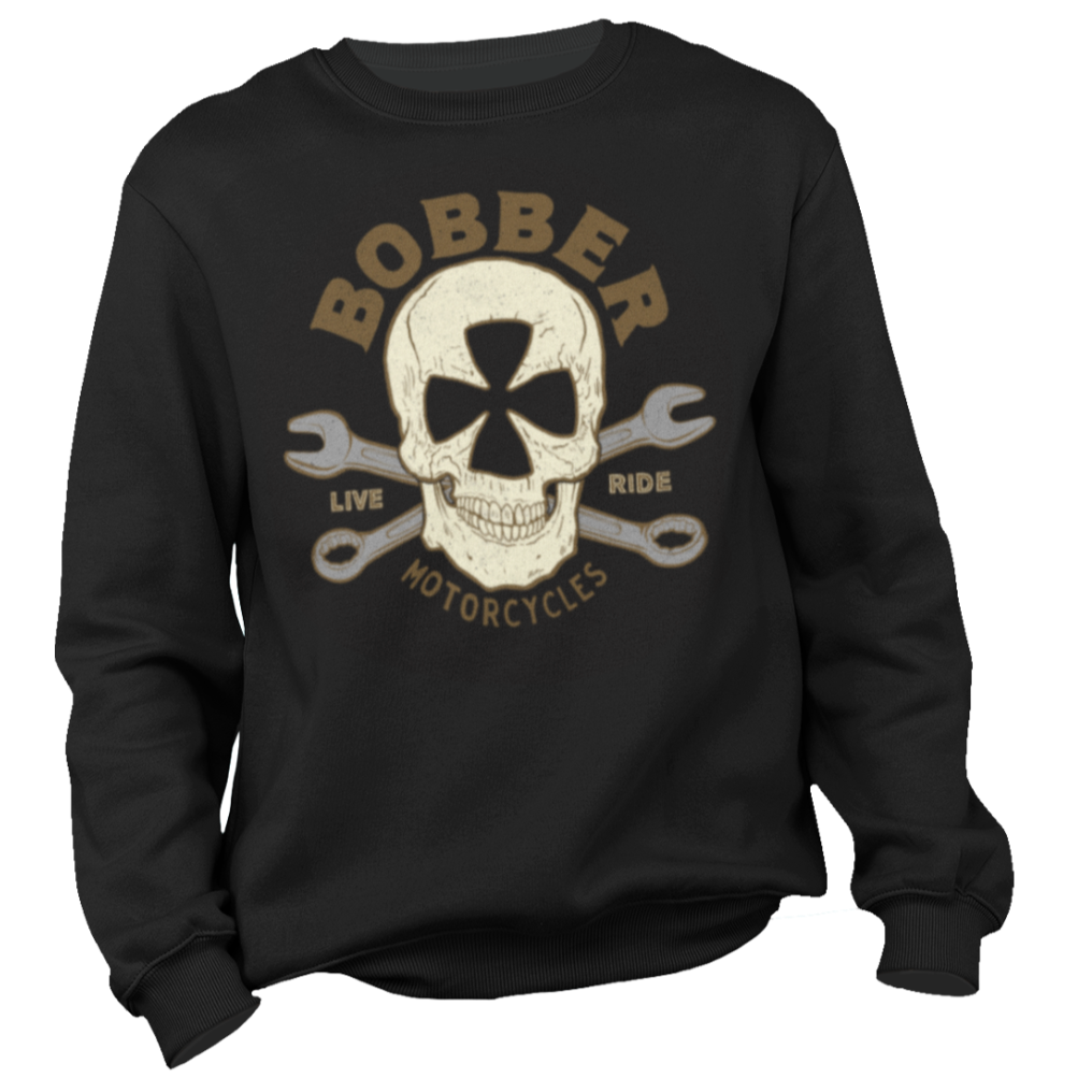 Bobber Skull Motorcycle Sweatshirt