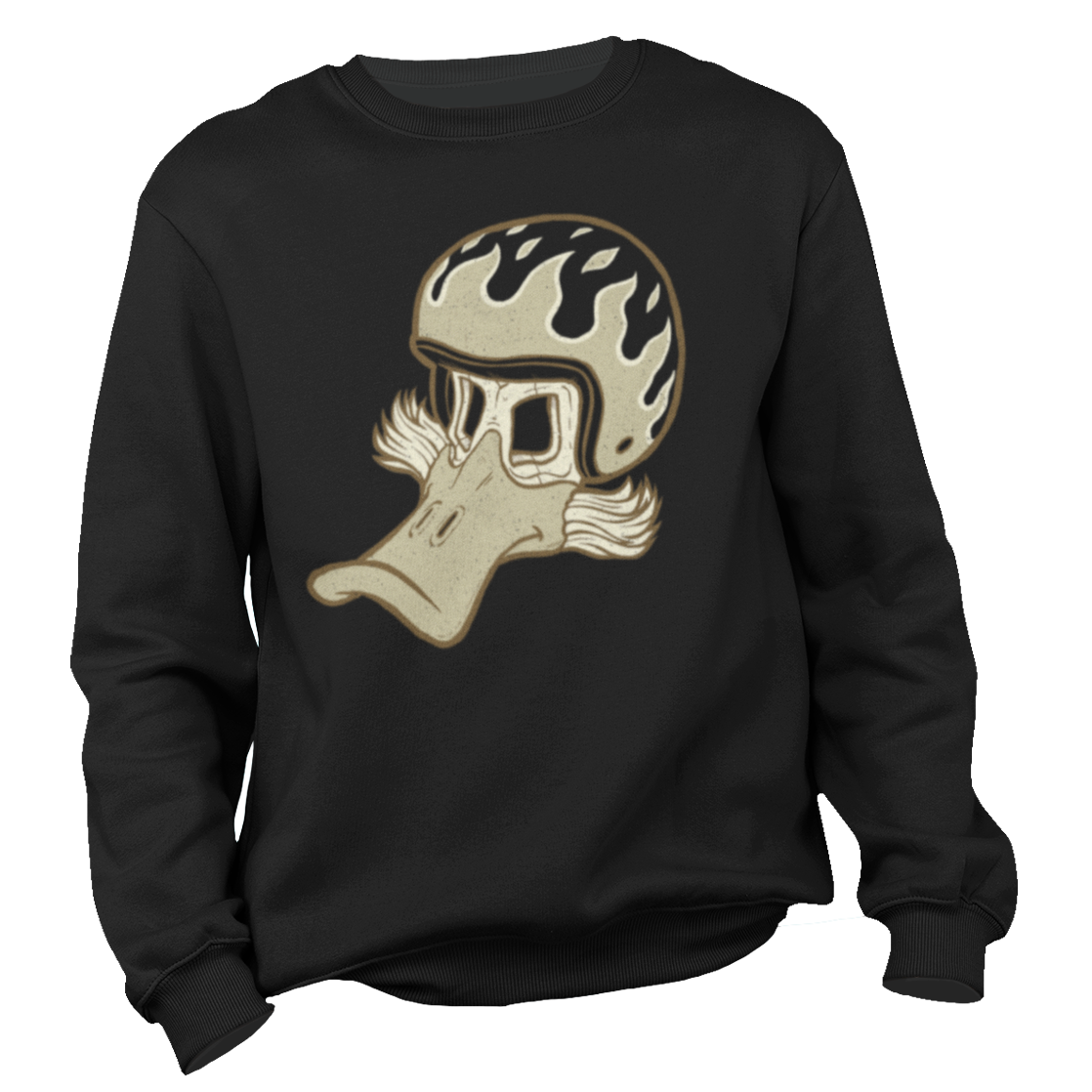 Duck Flaming Helmet Motorcycle Sweatshirt