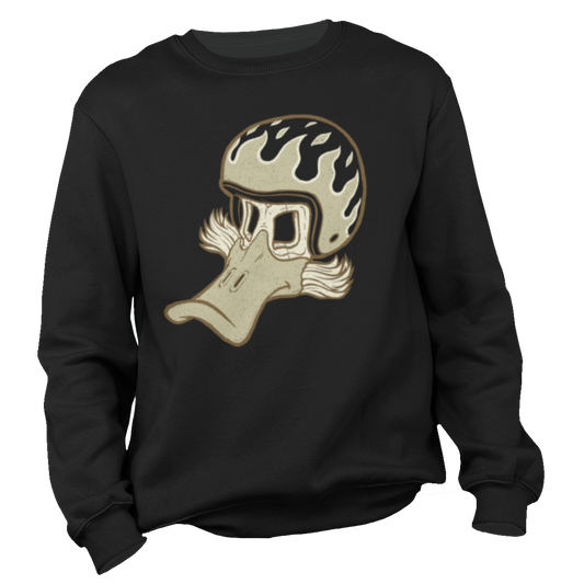 Duck Flaming Helmet Motorcycle Sweatshirt