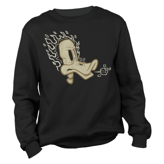 Flaming Duck Skull Motorcycle Sweatshirt