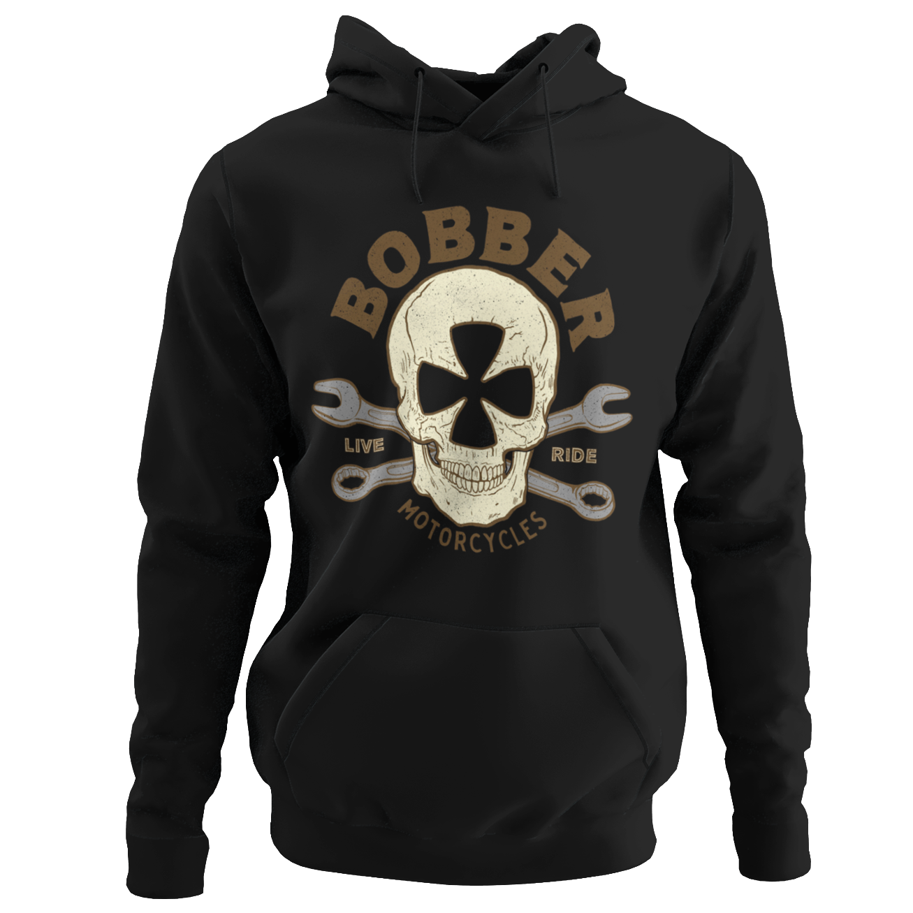 Bobber Maltese Skull Motorcycle Hoodie