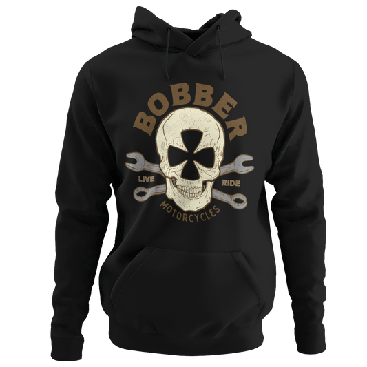 Bobber Maltese Skull Motorcycle Hoodie
