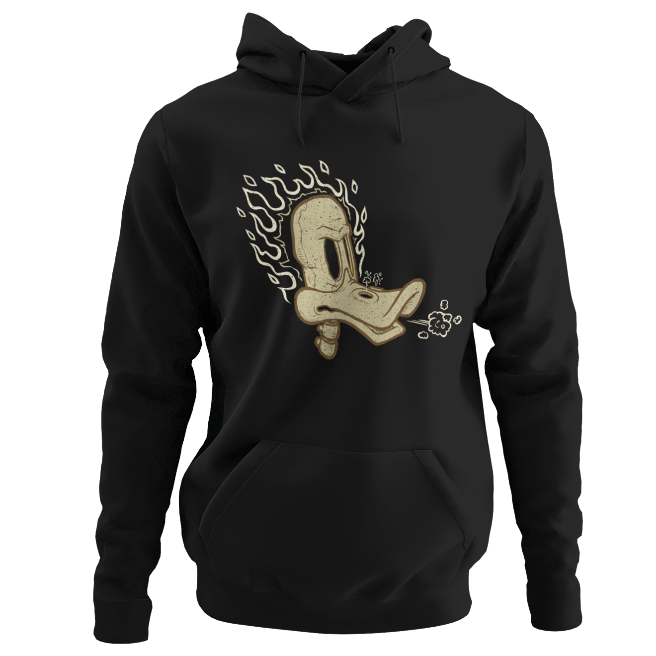 Flaming Duck Skull Motorcycle Hoodie