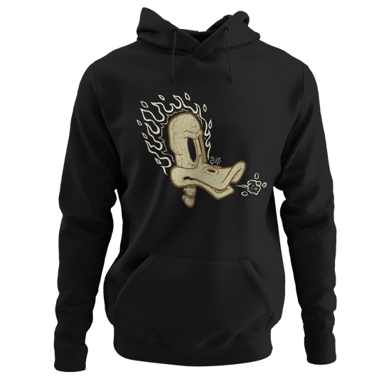 Flaming Duck Skull Motorcycle Hoodie