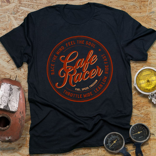 Red Cafe Racer Motorcycle t-shirt