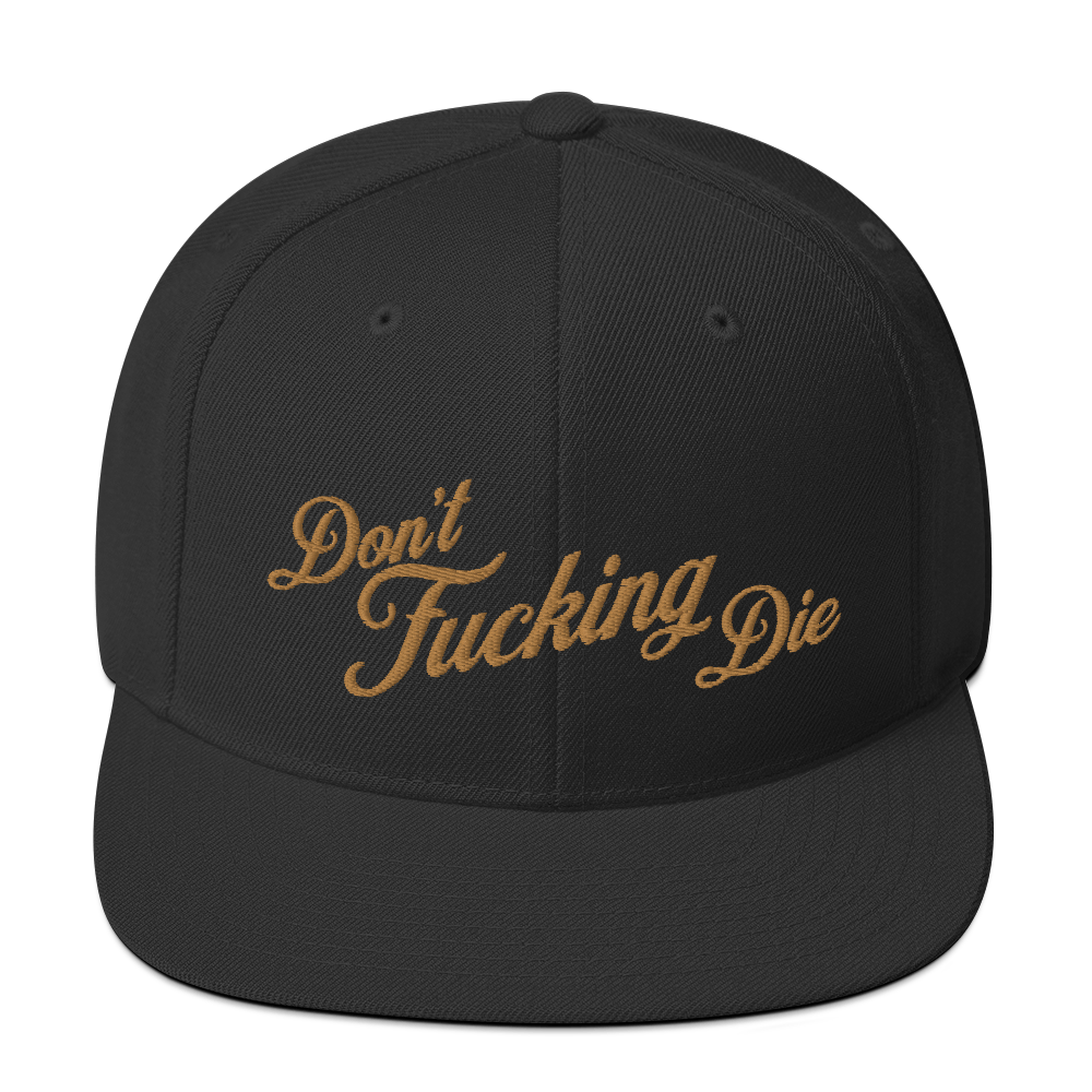 Don't Fucking Die Snapback Hat For Motorcyclist, black