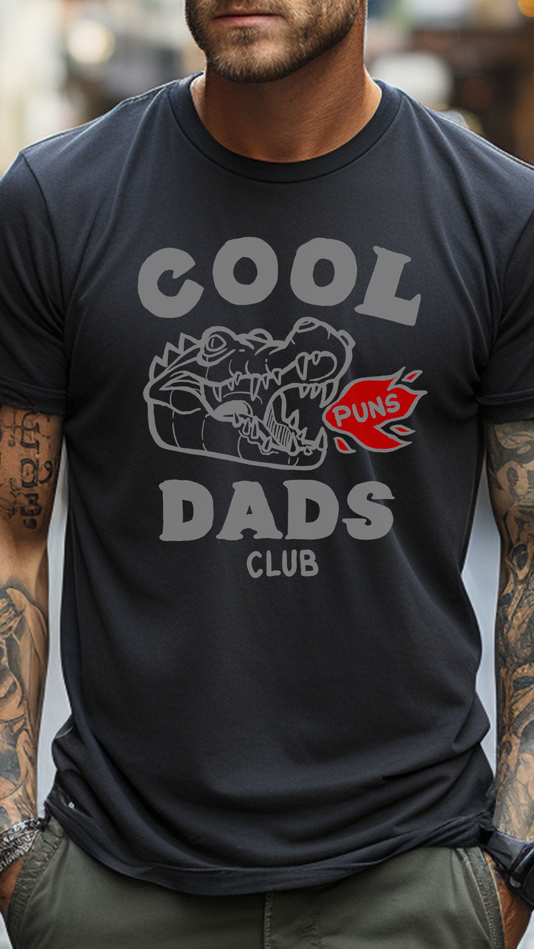 Cool Dads Club T-Shirt, Chrome and Red