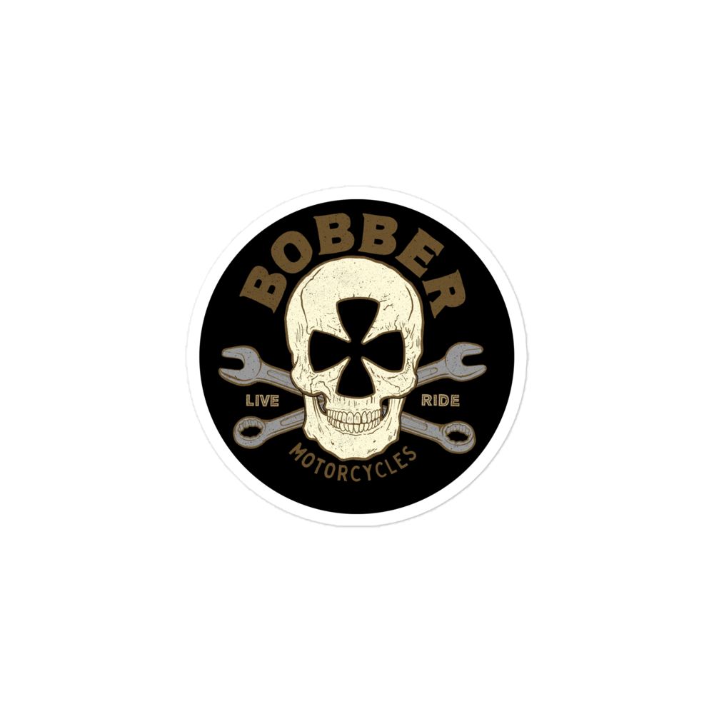 Bobber Maltese Skull Motorcycle Bubble-free stickers