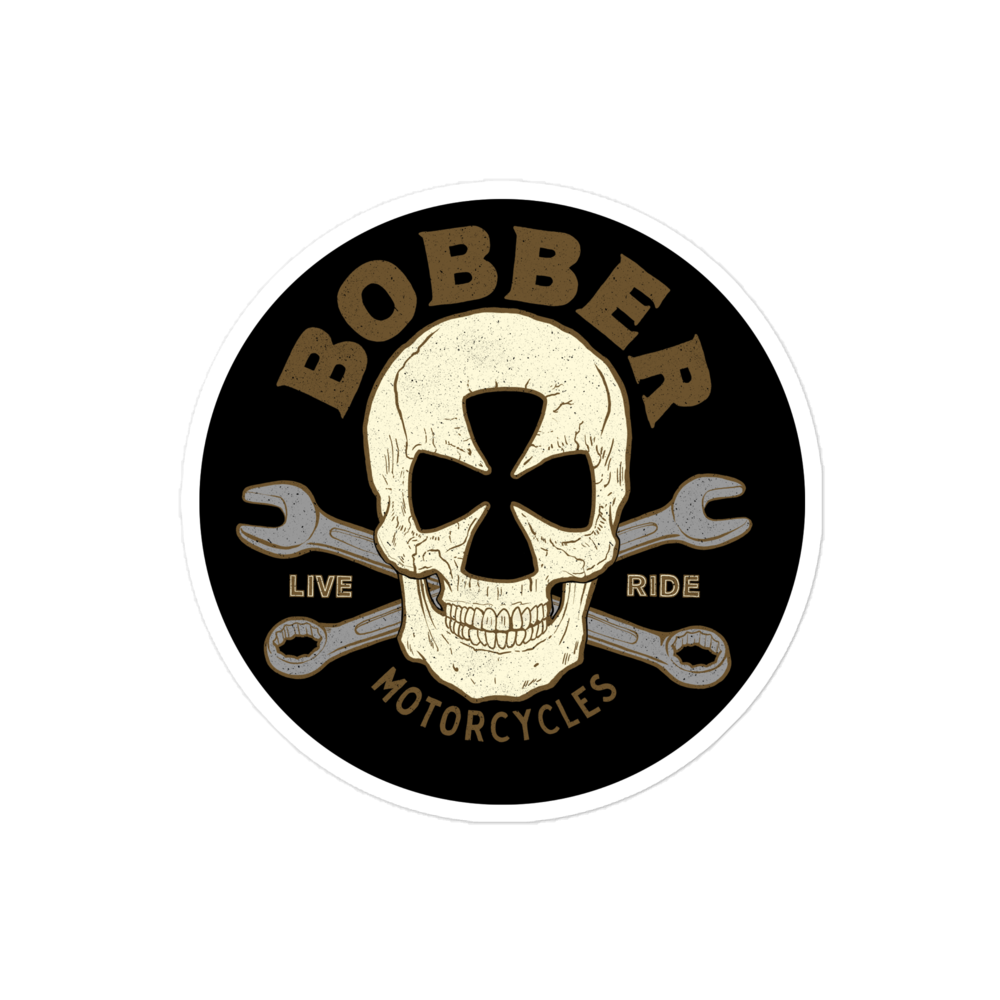 Bobber Maltese Skull Motorcycle Bubble-free stickers