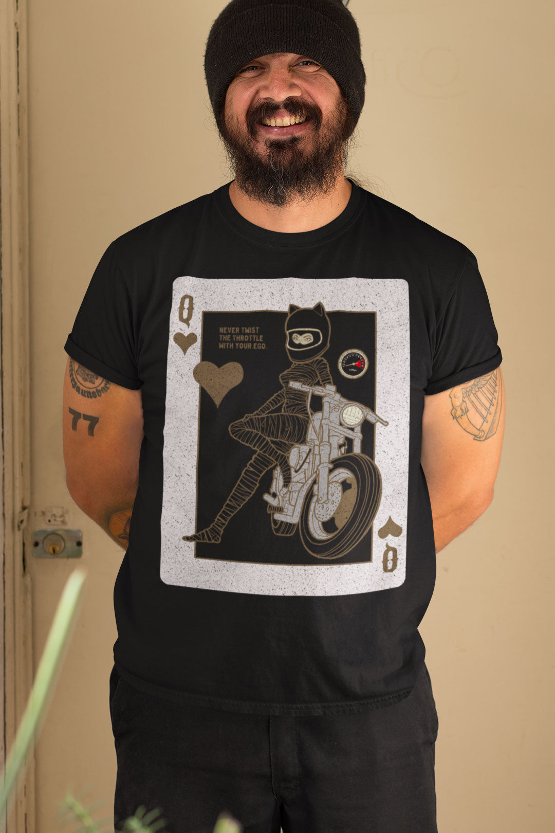 This Motorcycle Queen Playing Card t-shirt is everything you've dreamed of and more. It feels soft and lightweight, with the right amount of stretch. It's comfortable and flattering for all.