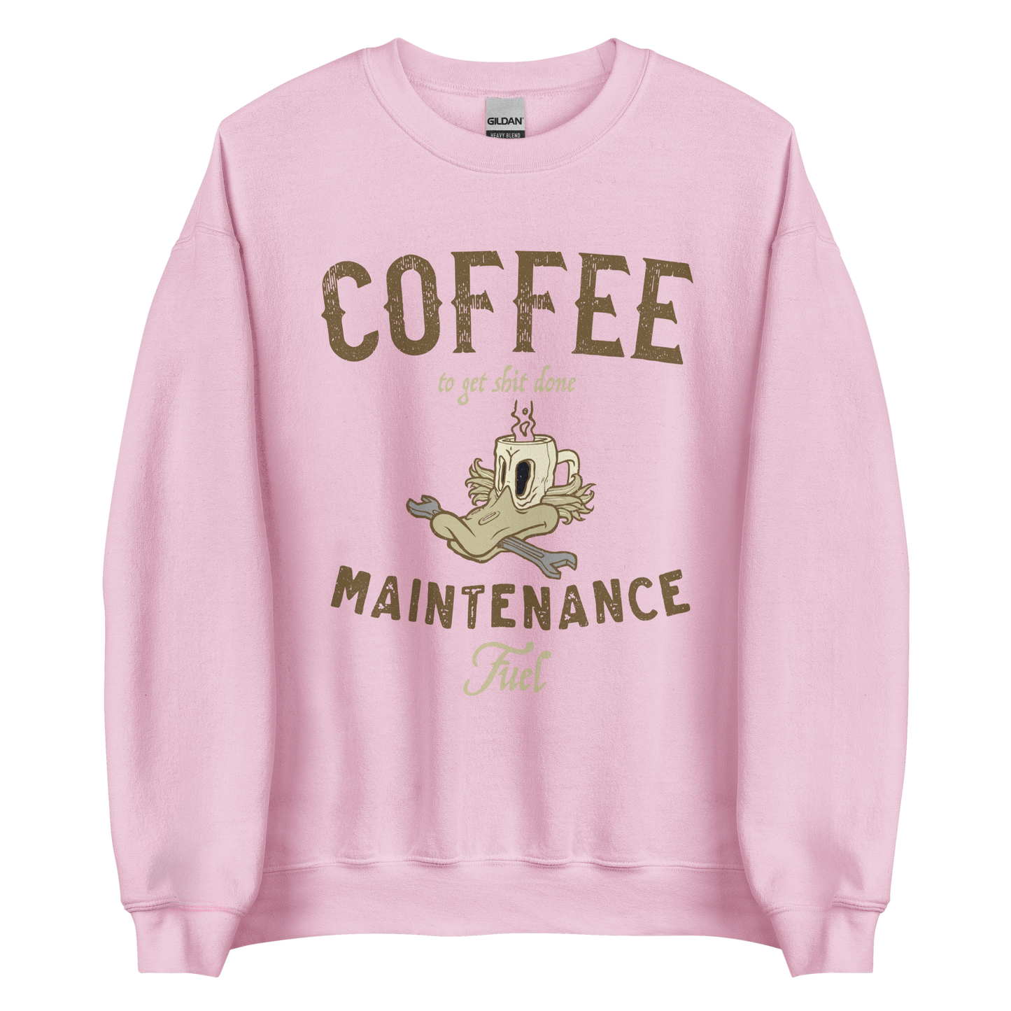 Pink Coffee Fuel Motorbike Sweatshirt, soft lightweight fabric, perfect for coffee-loving motorbikers