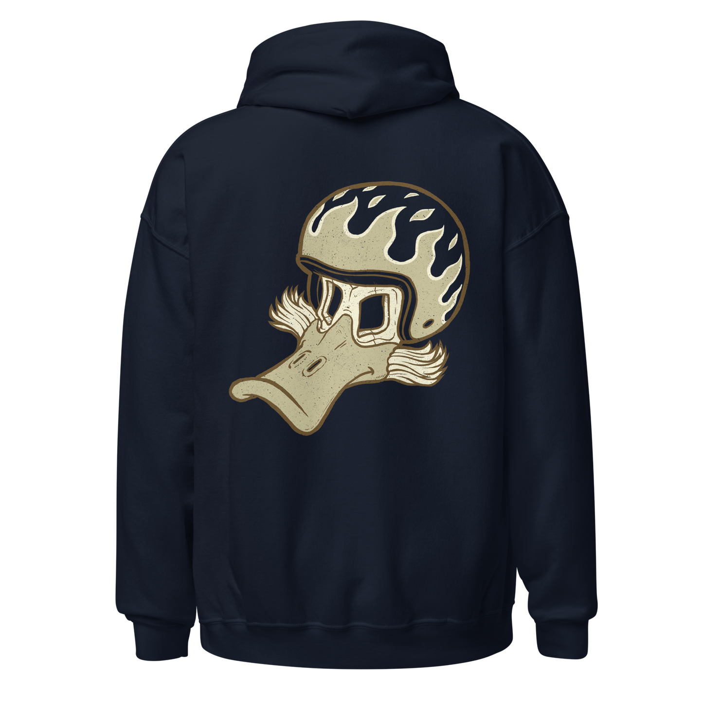 Navy Storm Rider on motorcycle riding through wind and rain, fearless and unstoppable, twisting the throttle into the storm.