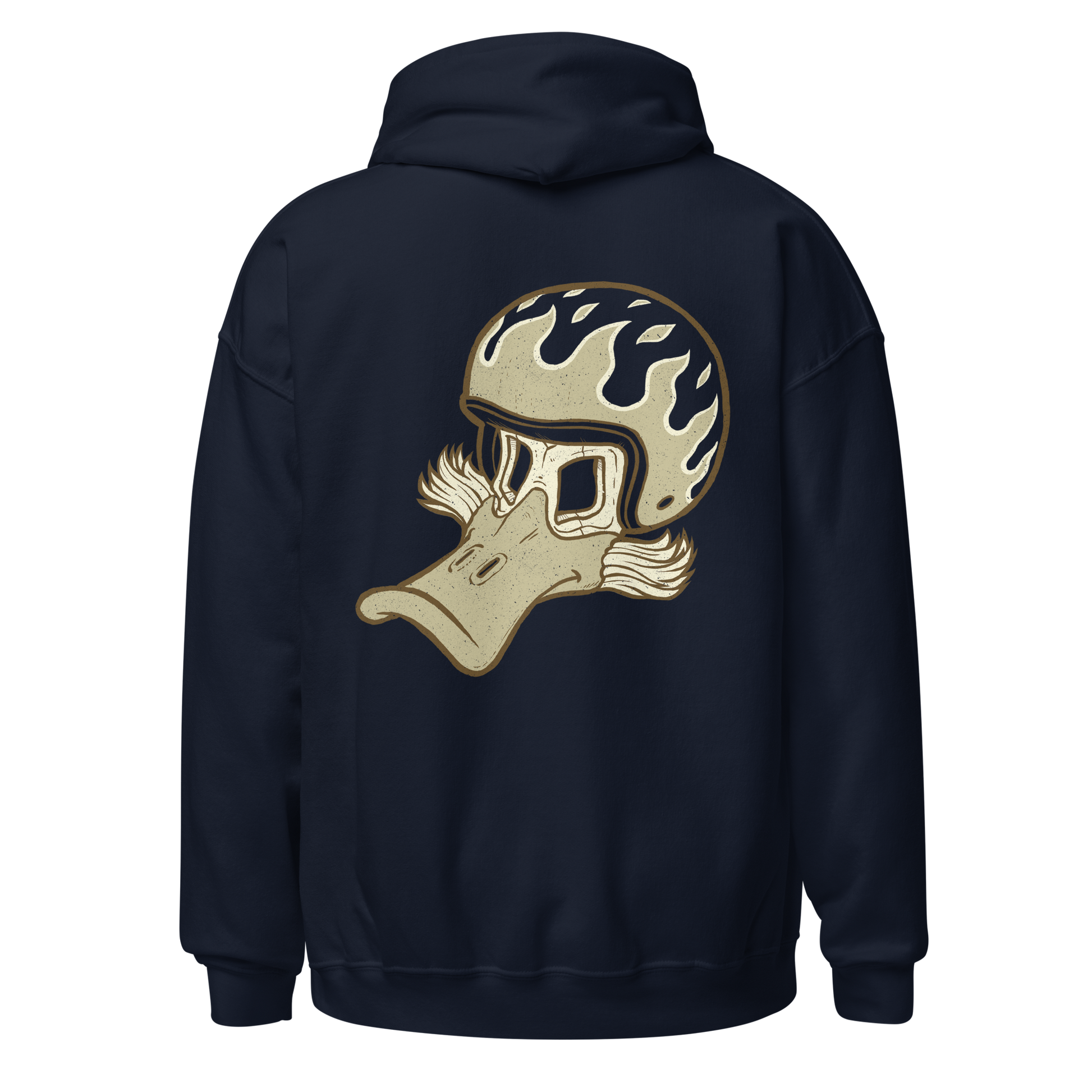 Navy Storm Rider on motorcycle riding through wind and rain, fearless and unstoppable, twisting the throttle into the storm.