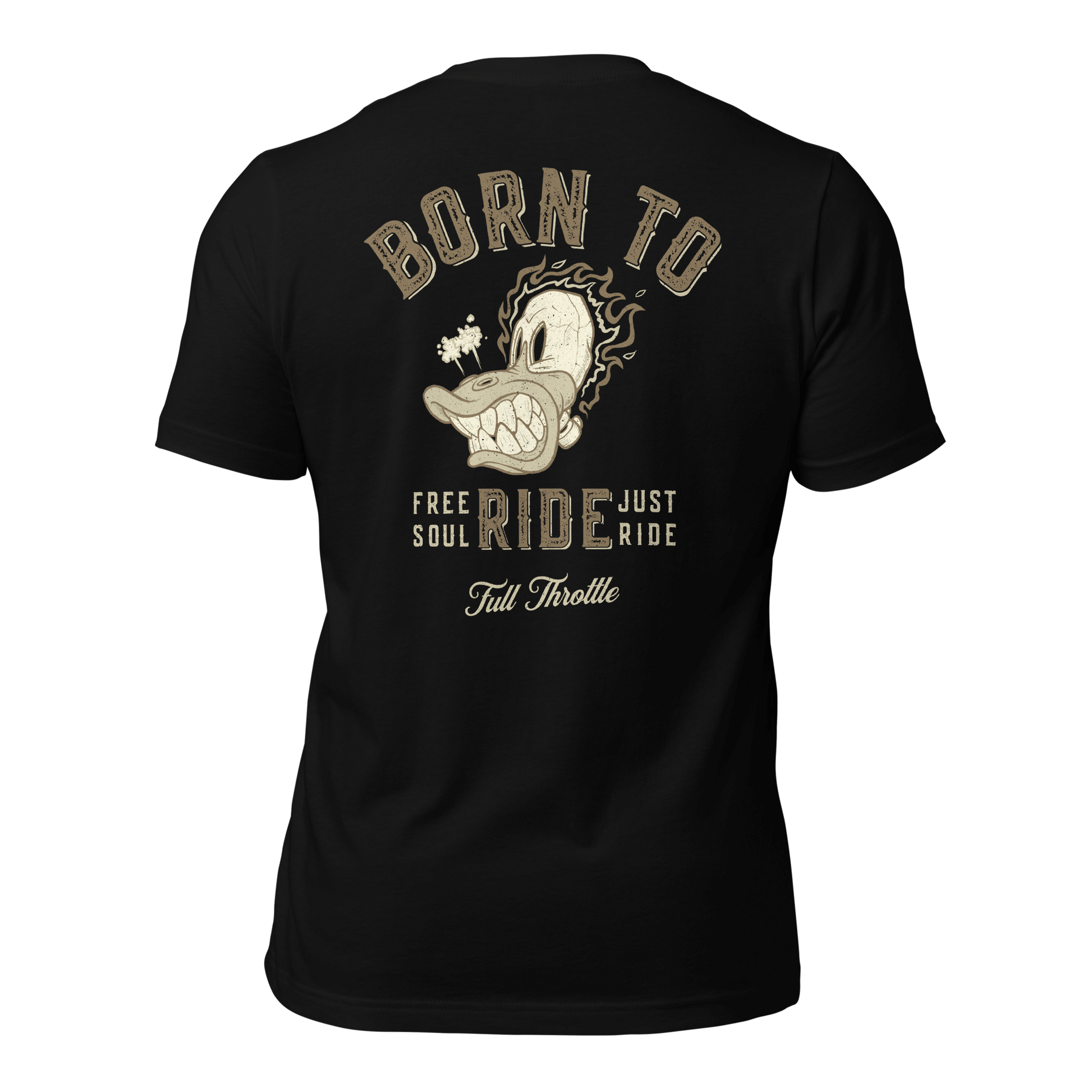 black Born to Ride motorcycle t-shirt with vintage biker design