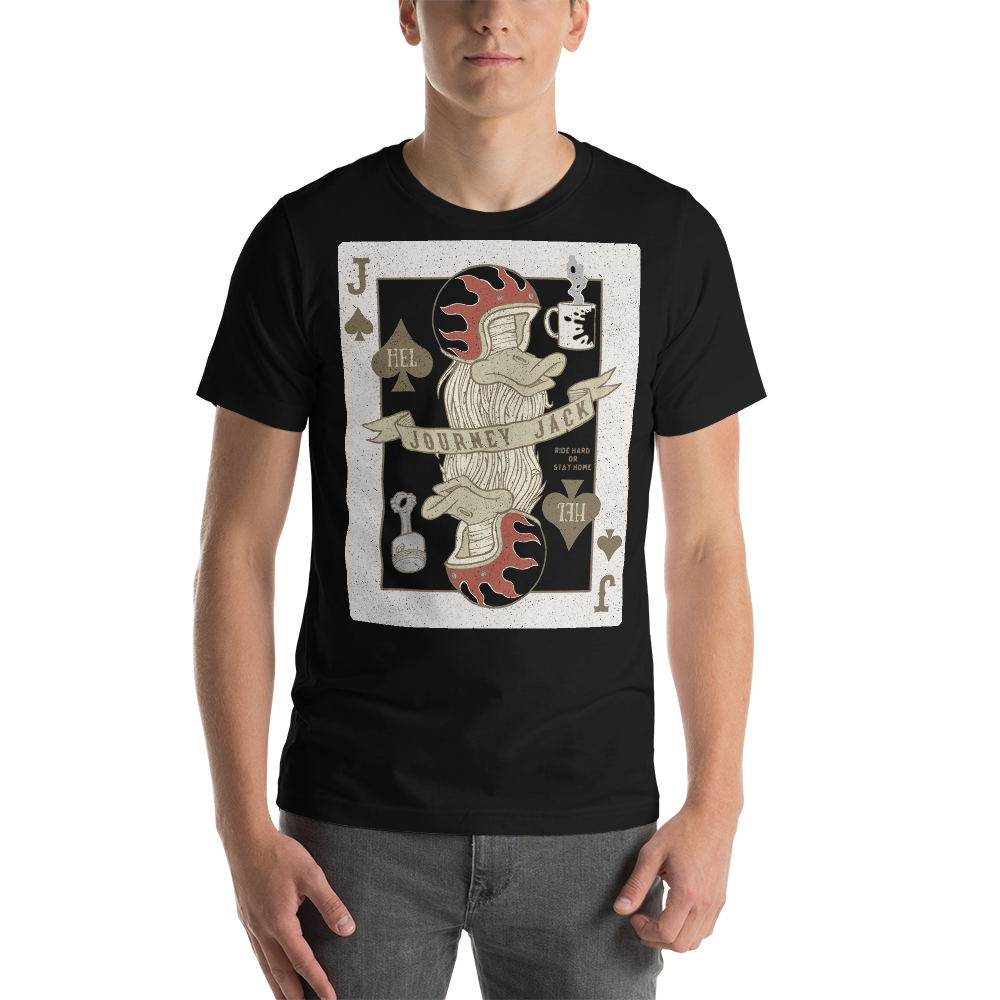 This Journey Jack Motorcycle Playing Card t-shirt is everything you've dreamed of and more. It feels soft and lightweight, with the right amount of stretch. It's comfortable and flattering for all.