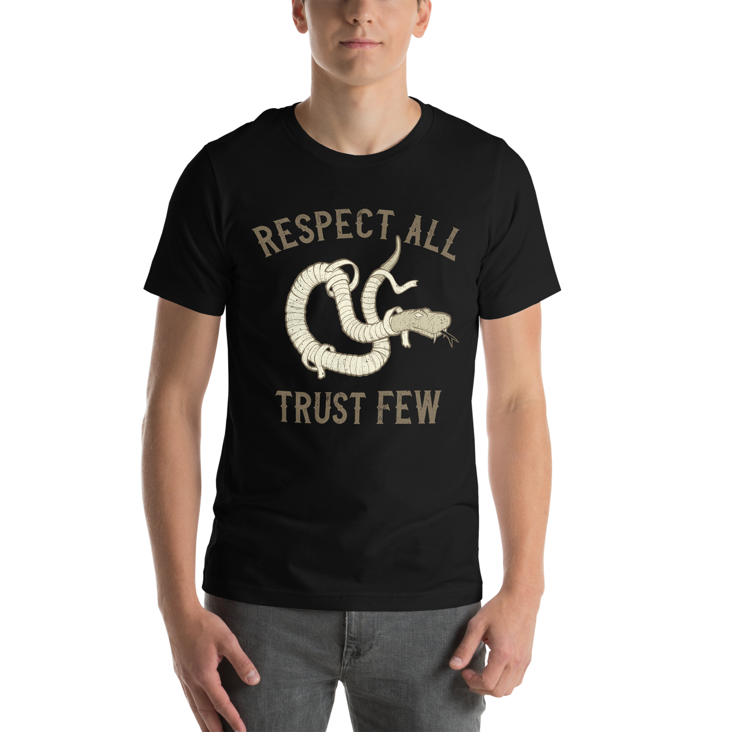 Respect All Trust Few Motorcycle Snake t-shirt Snake Design Unisex Biker T-Shirt Motorcycle Women Cafe Racer Shirt Moto Shirt Bobber Shirt
