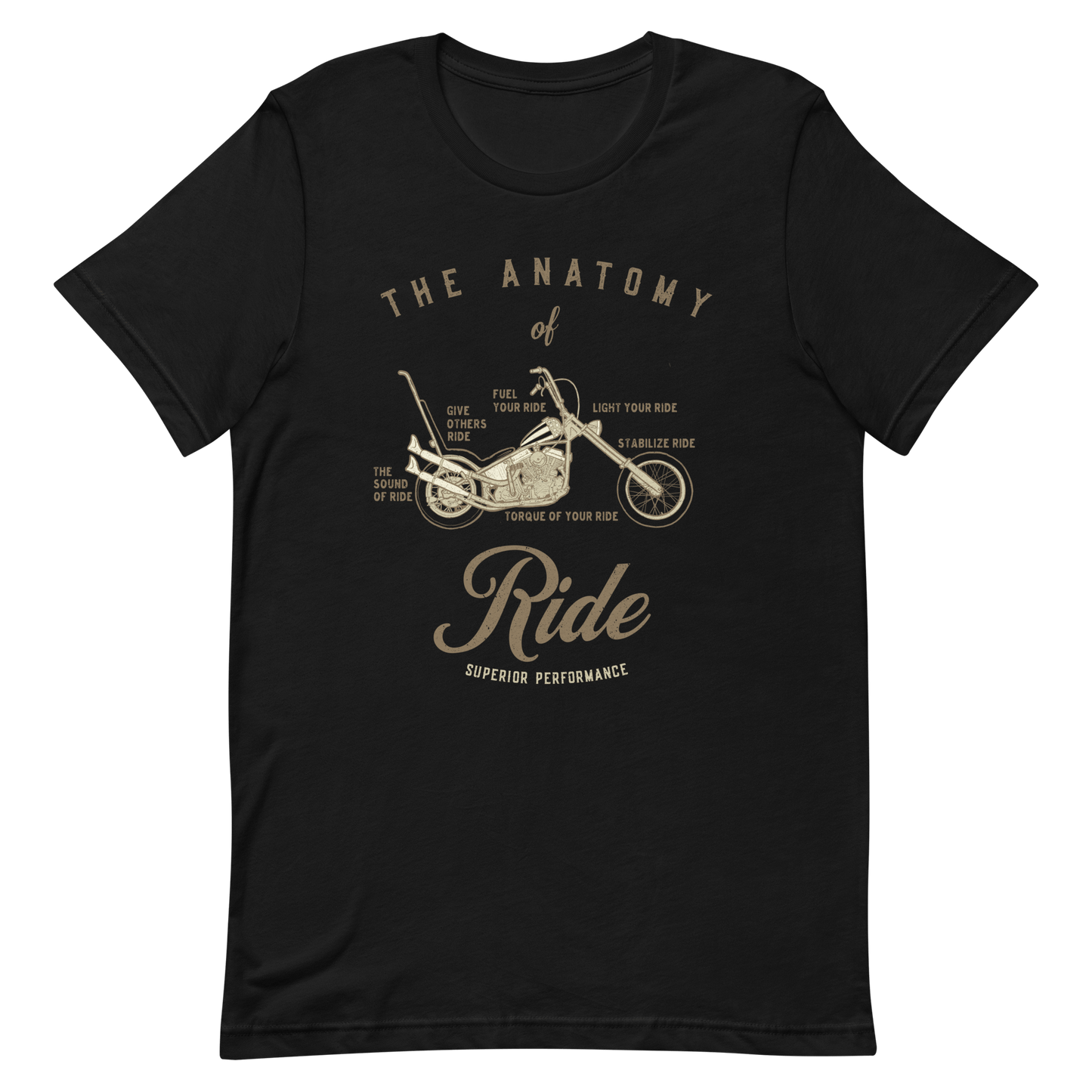 The Anatomy Of Ride T-Shirt, Motorcycle Shirt with detailed biker design, perfect for passionate riders seeking adventure.