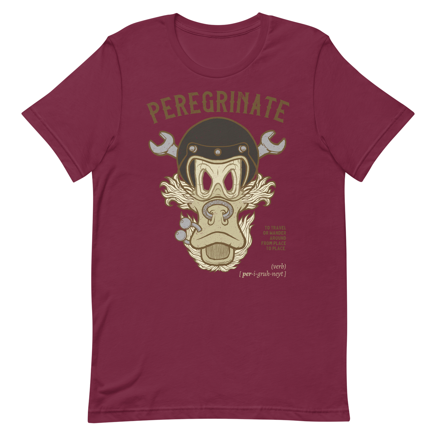 Maroon Peregrinate biker T-shirt Motorcycle Journey Shirt Tourer Biker Adventure Shirt Biker Gift Idea For Him Old Tourer Shirt Funny Biker Shirt