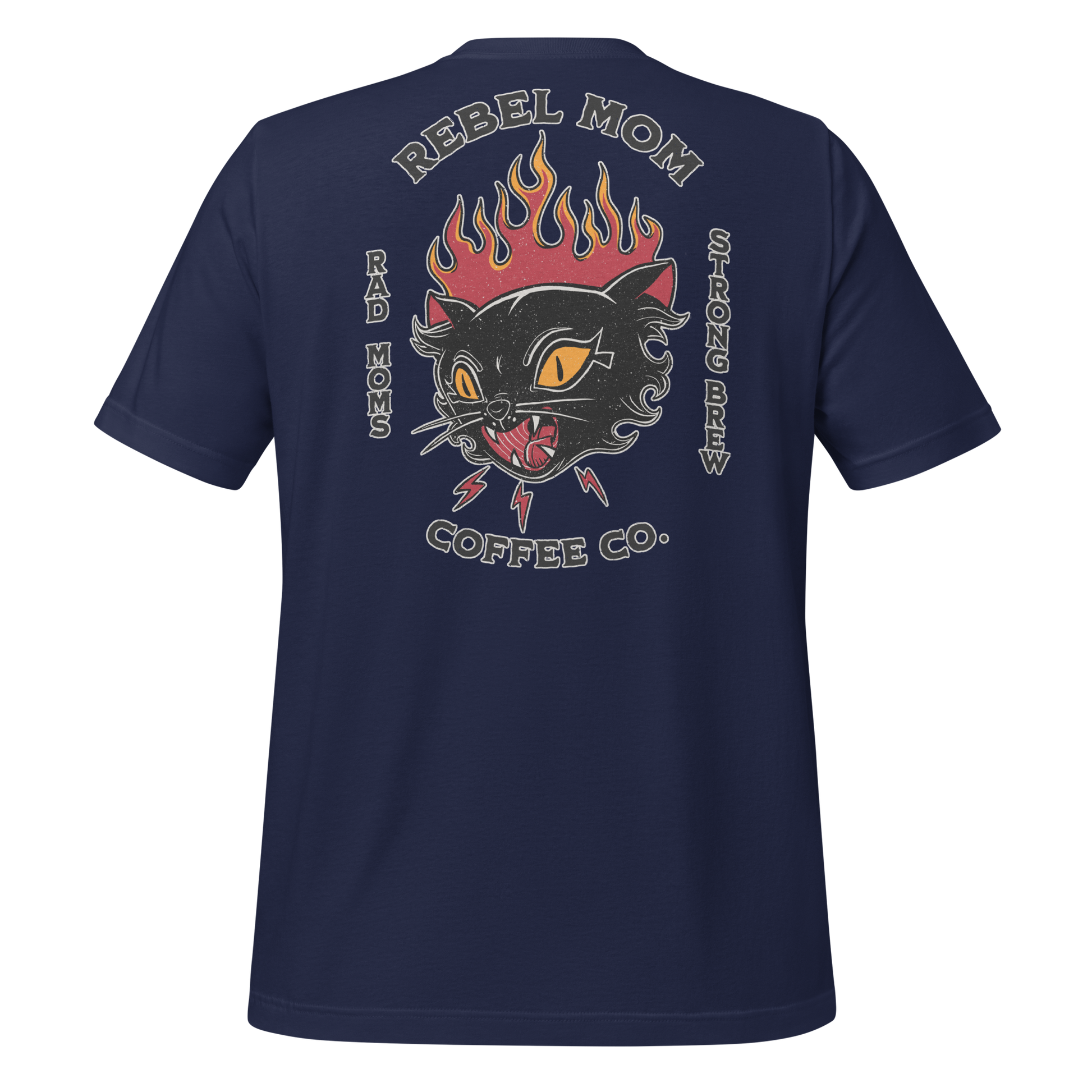 This navy tee is for the moms who fuel their mornings with strong coffee and stronger willpower.
Founder of the unofficial garage café, head barista of rebellion—she don’t just sip, she roars.