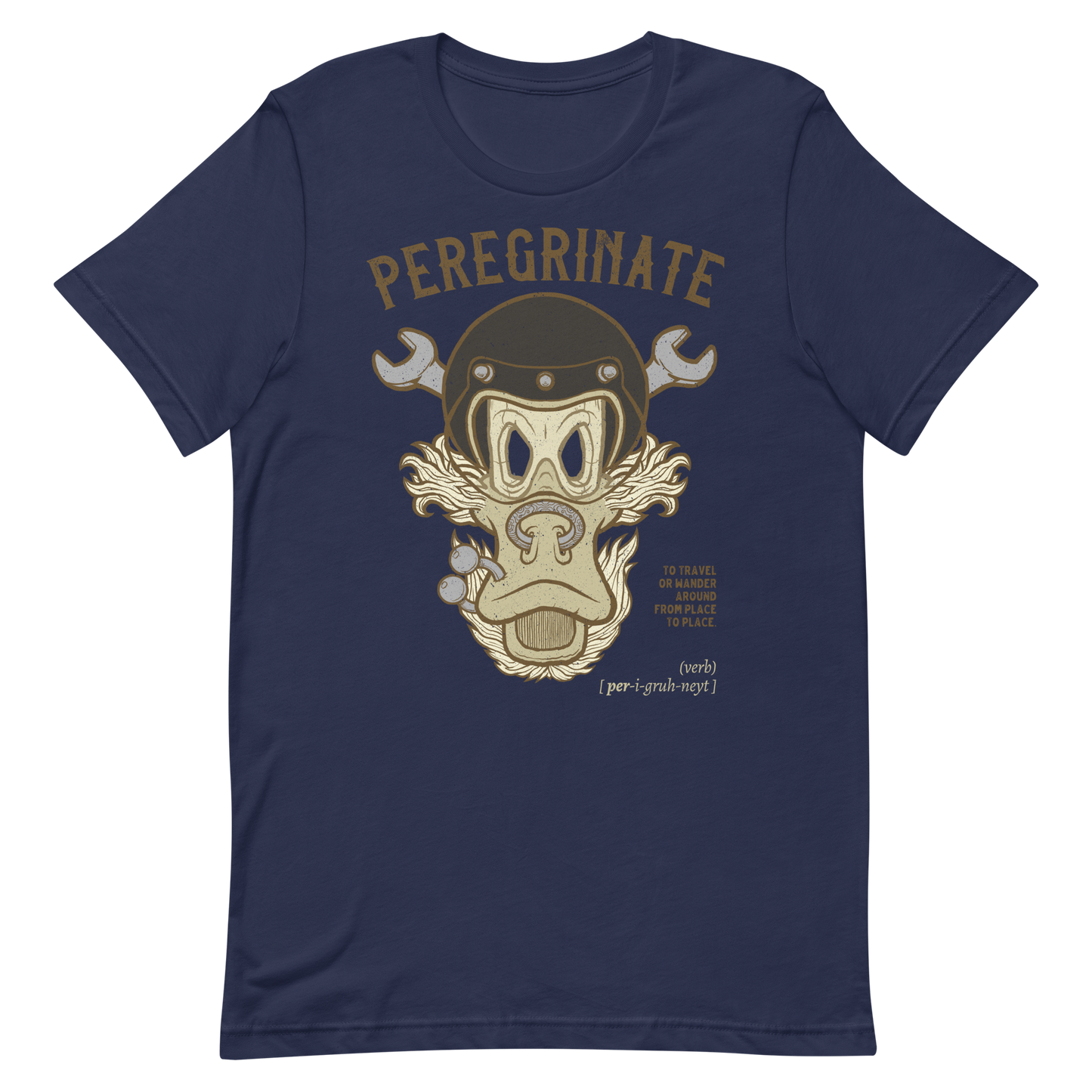 Navy Peregrinate biker T-shirt Motorcycle Journey Shirt Tourer Biker Adventure Shirt Biker Gift Idea For Him Old Tourer Shirt Funny Biker Shirt