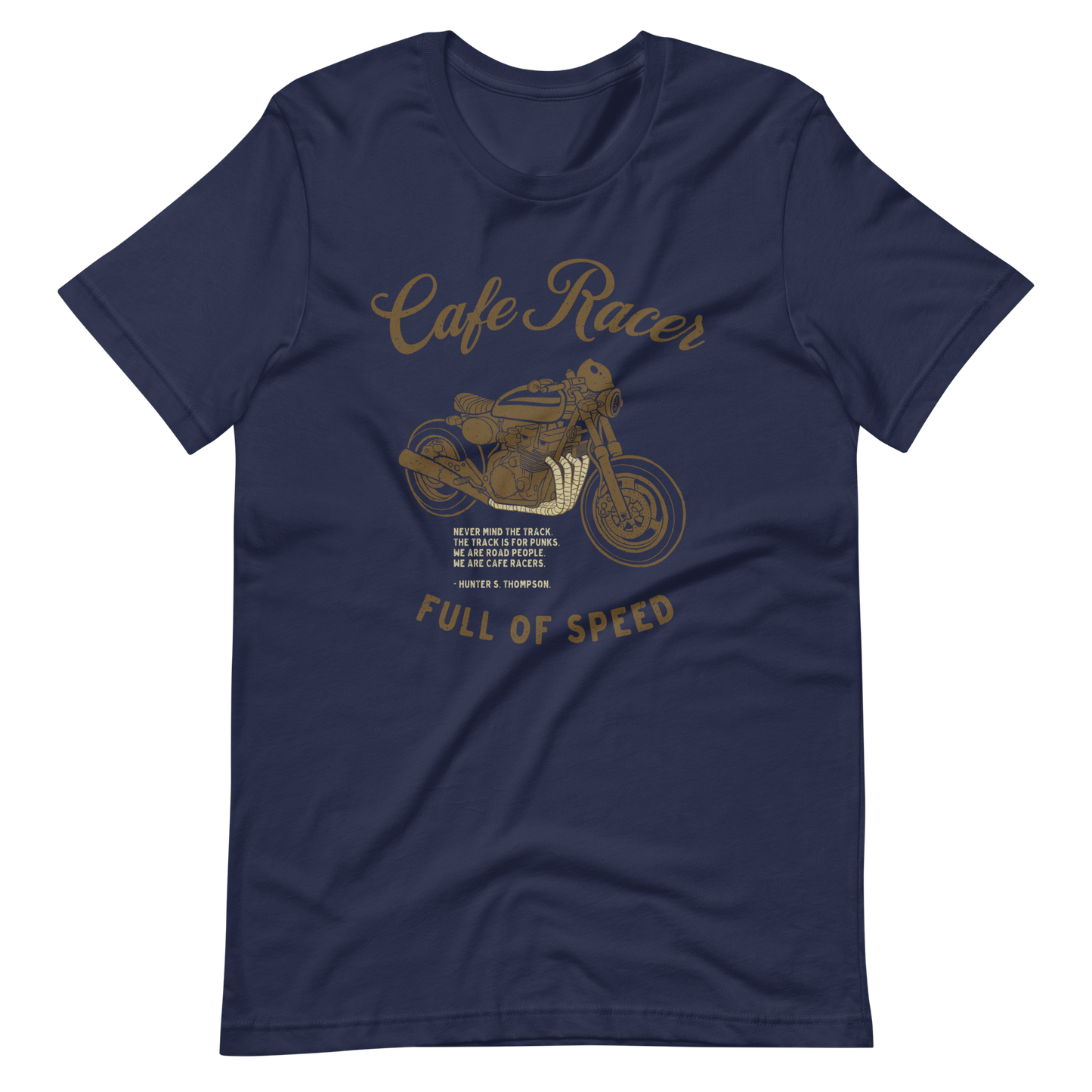 Navy Cafe Racer T-shirt for Motorbikers, in soft lightweight material, great for cafe racer fans