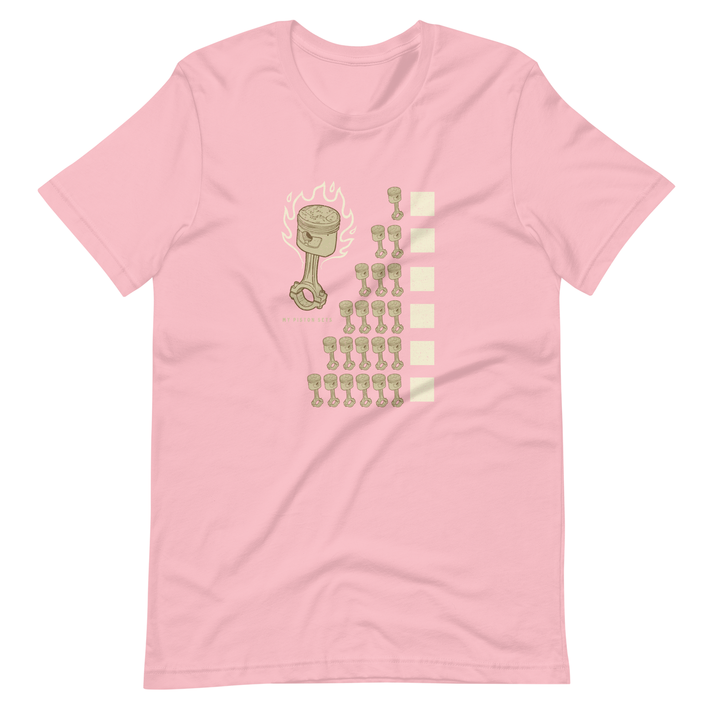 Pink My Piston Sets Motorcycle T-shirt, soft lightweight fabric, ideal for bikers