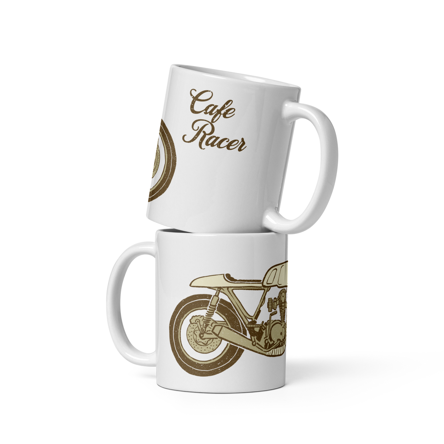 Cafe Racer White glossy mug