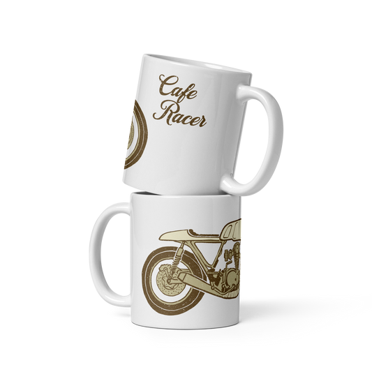 Cafe Racer White glossy mug