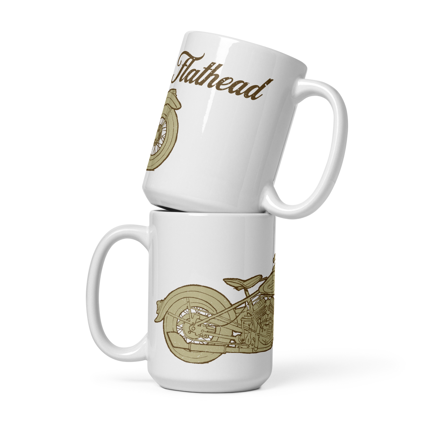 Flathead Harley White glossy mug