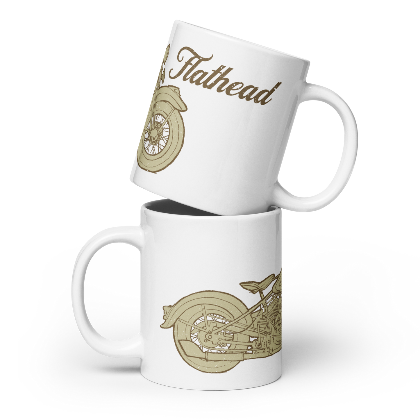 Flathead Harley White glossy mug