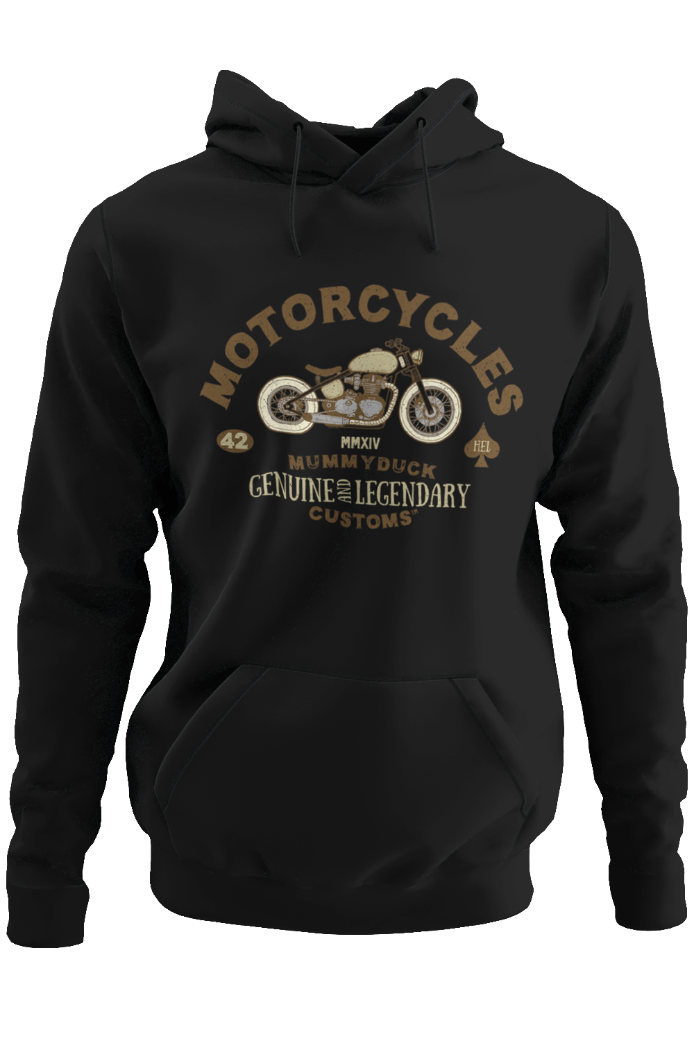 black motorcycle hoodie vintege style design