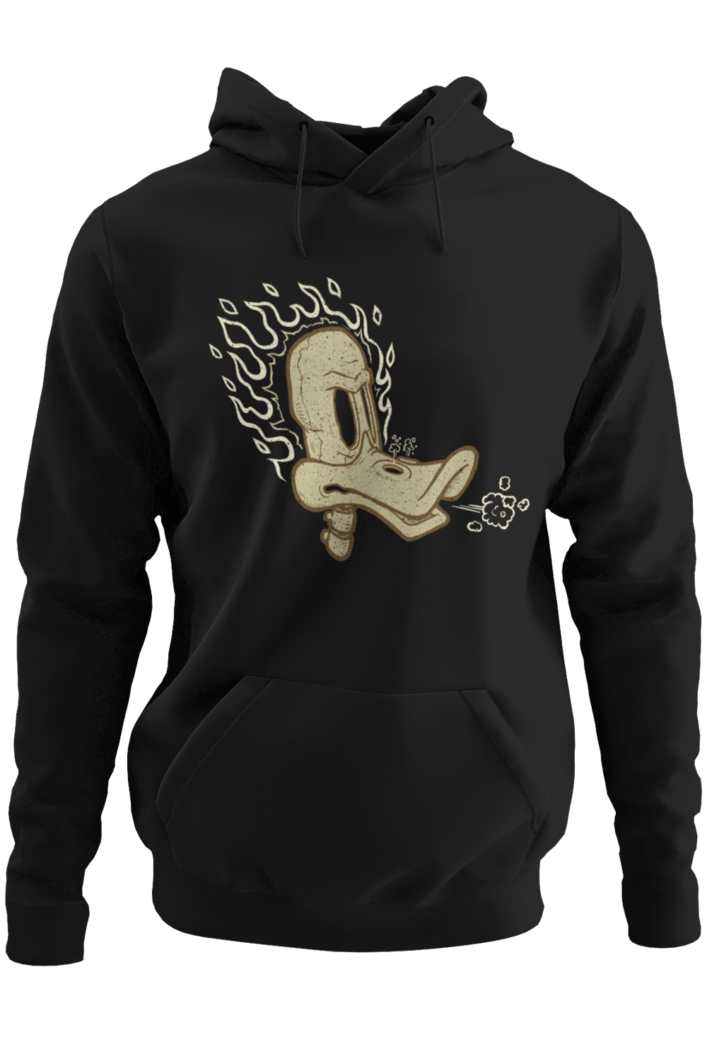 Flaming Duck Skull Motorcycle Hoodie