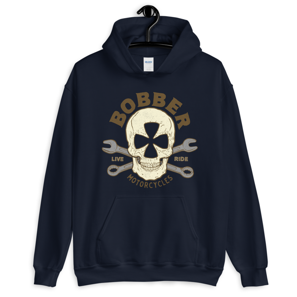Bobber Maltese Skull Motorcycle Hoodie