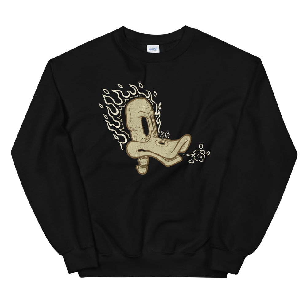 Flaming Duck Skull Unisex Motorcycle Sweatshirt