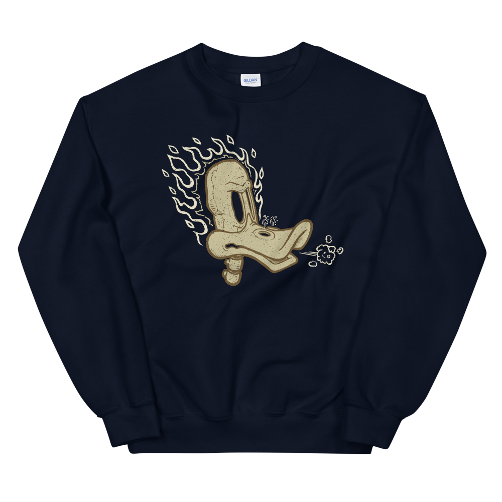 Flaming Duck Skull Unisex Motorcycle Sweatshirt