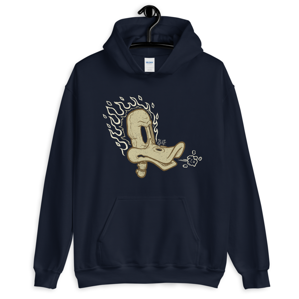 Flaming Duck Skull Unisex Motorcycle Hoodie