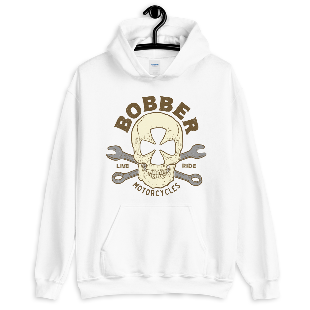 Bobber Maltese Skull Motorcycle Hoodie