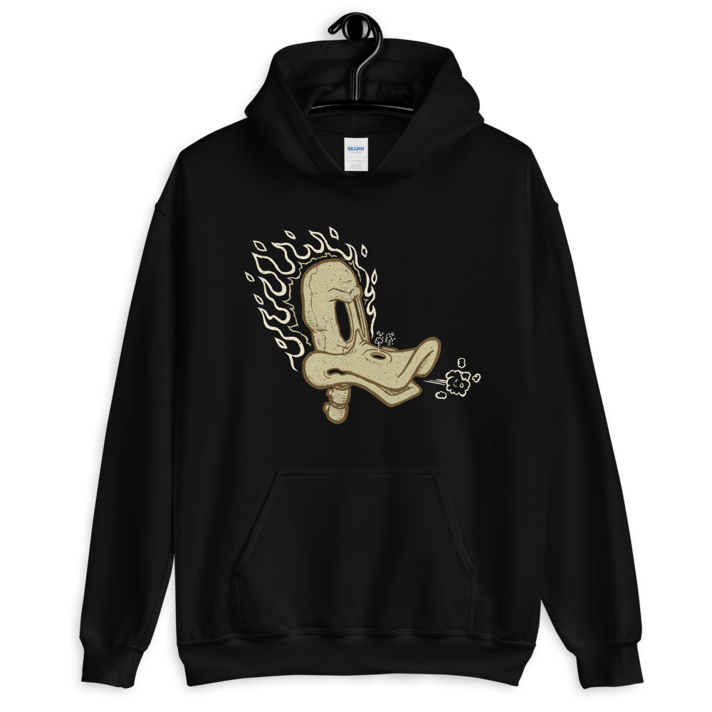 Flaming Duck Skull Unisex Motorcycle Hoodie