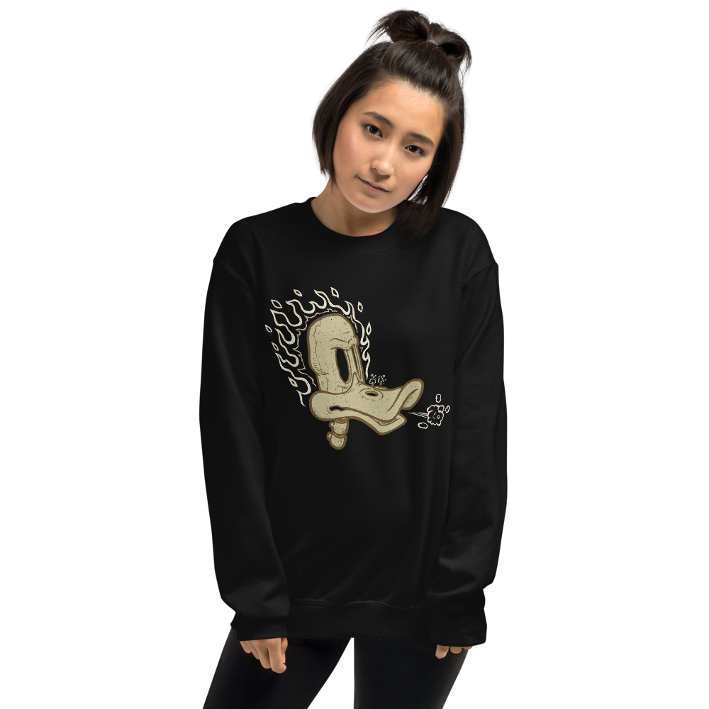 Flaming Duck Skull Unisex Motorcycle Sweatshirt