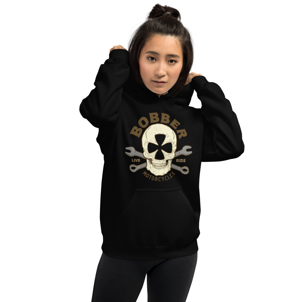 Bobber Maltese Skull Motorcycle Hoodie