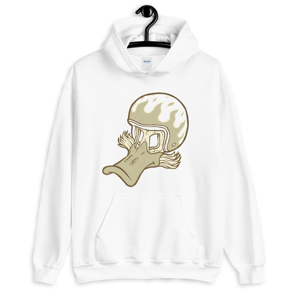 Duck Skull with Flaming Helmet Unisex Motorcycle Hoodie