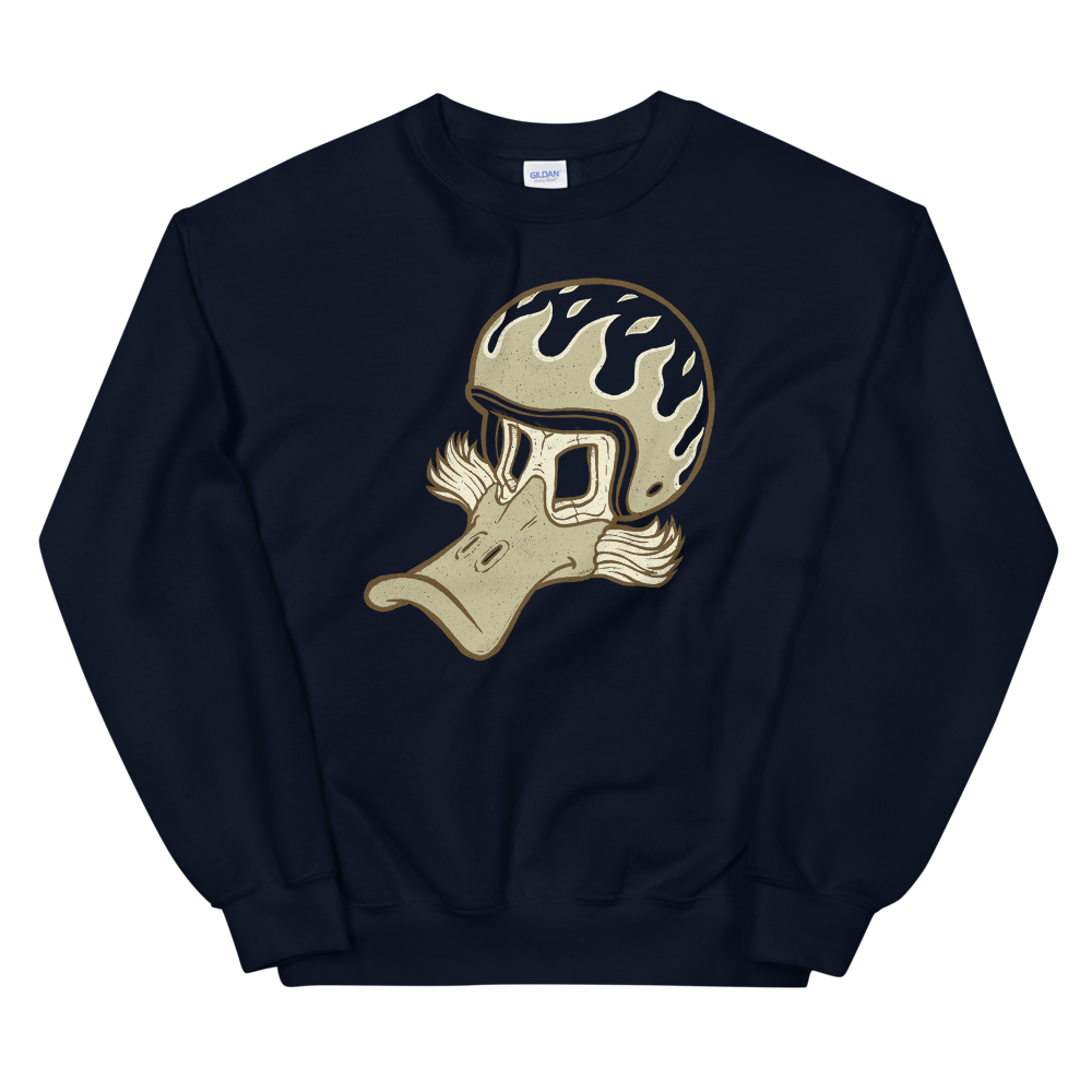 Duck Flaming Helmet Motorcycle Sweatshirt
