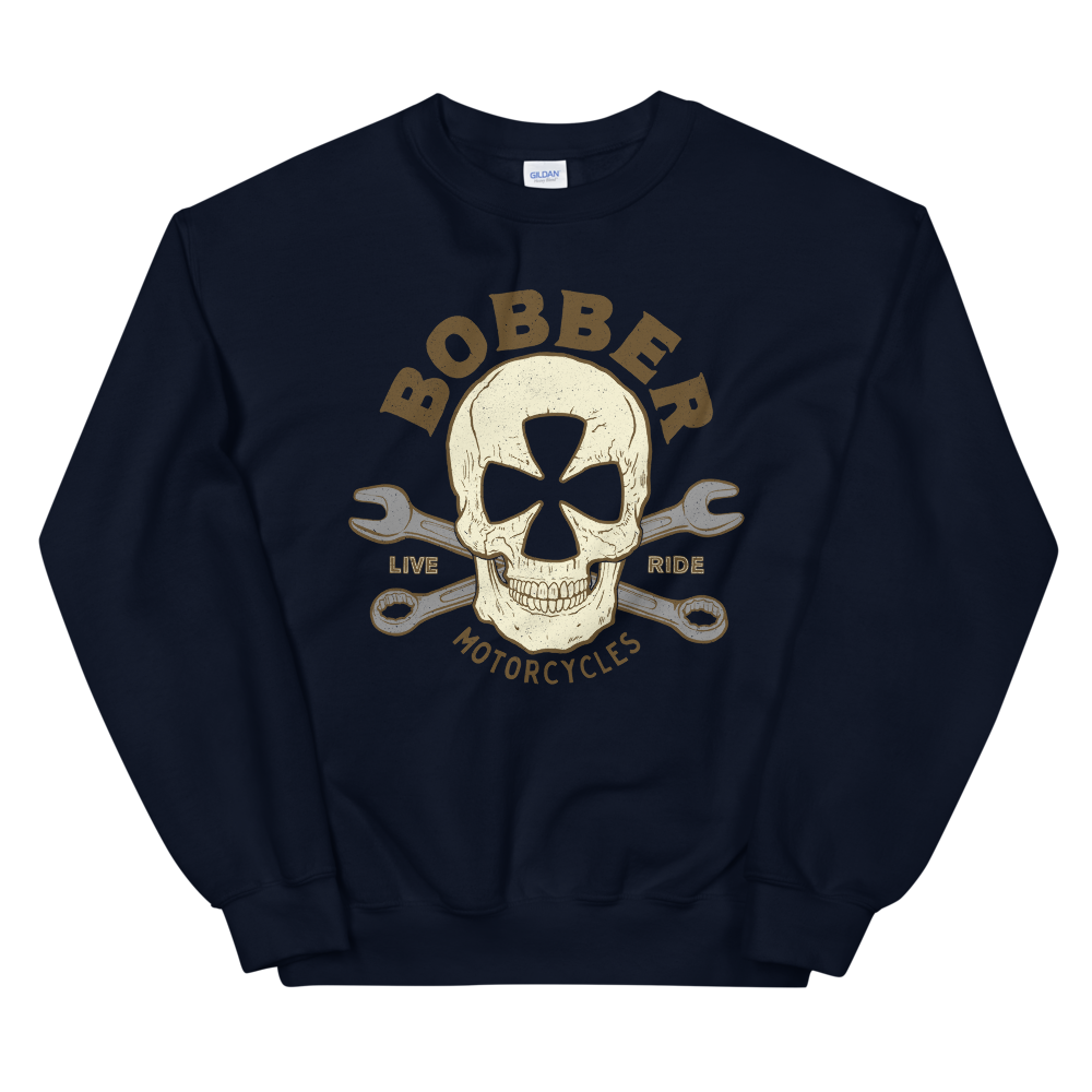 Bobber Skull Motorcycle Sweatshirt