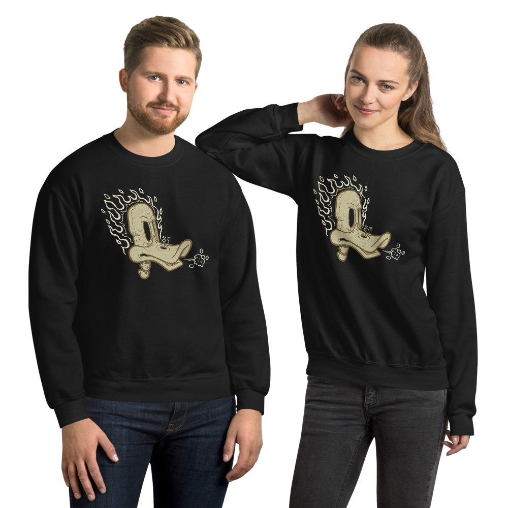 Flaming Duck Skull Unisex Motorcycle Sweatshirt