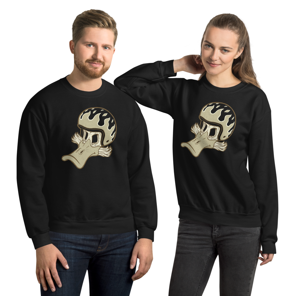 Duck Flaming Helmet Motorcycle Sweatshirt