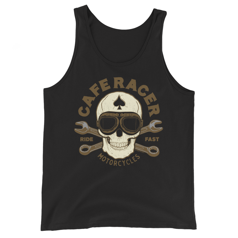 Cafe Racer Ace Skull Motorcycle Tank Top