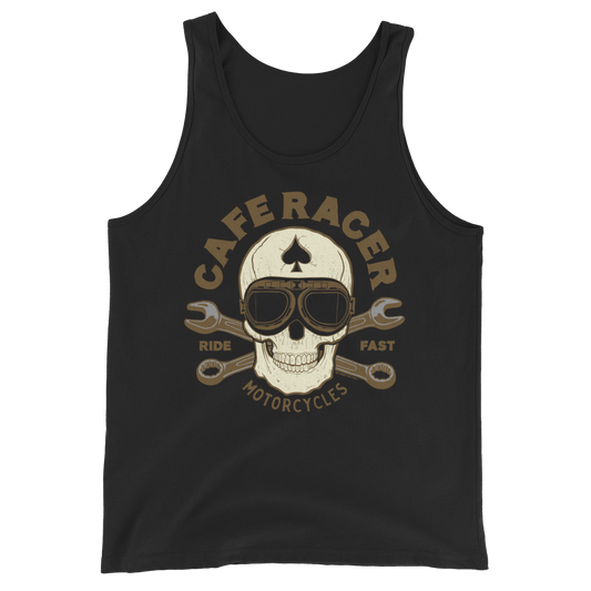 Cafe Racer Ace Skull Motorcycle Tank Top