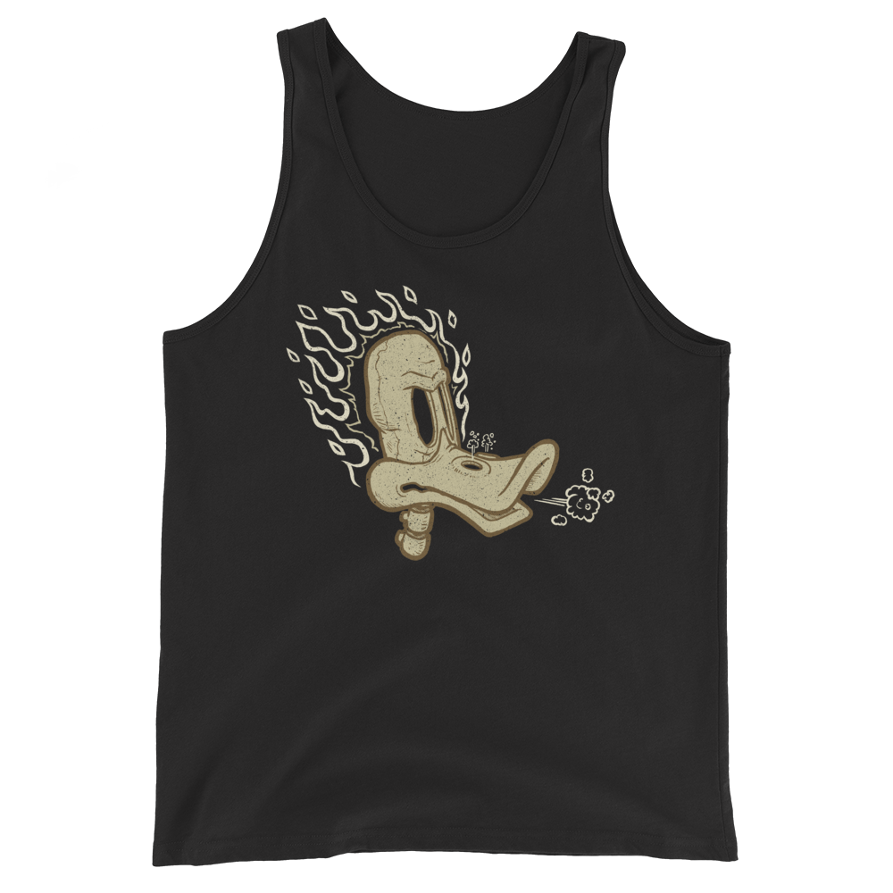 Flaming Duck Skull Motorcycle Tank Top