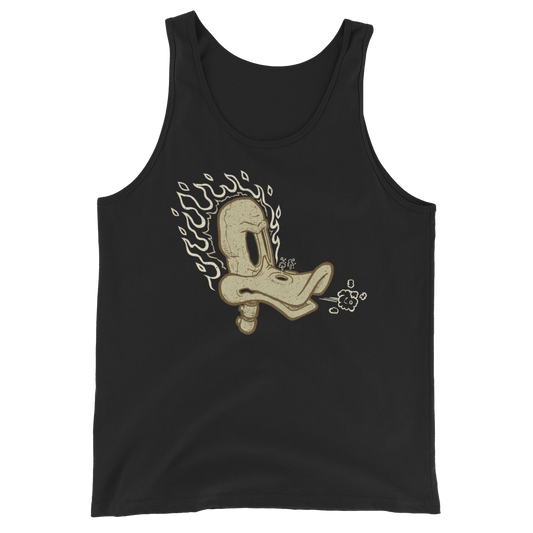 Flaming Duck Skull Motorcycle Tank Top
