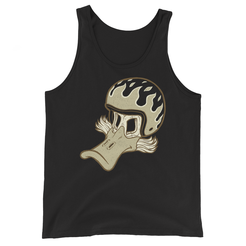 Duck Flaming Helmet Motorcycle Tank Top